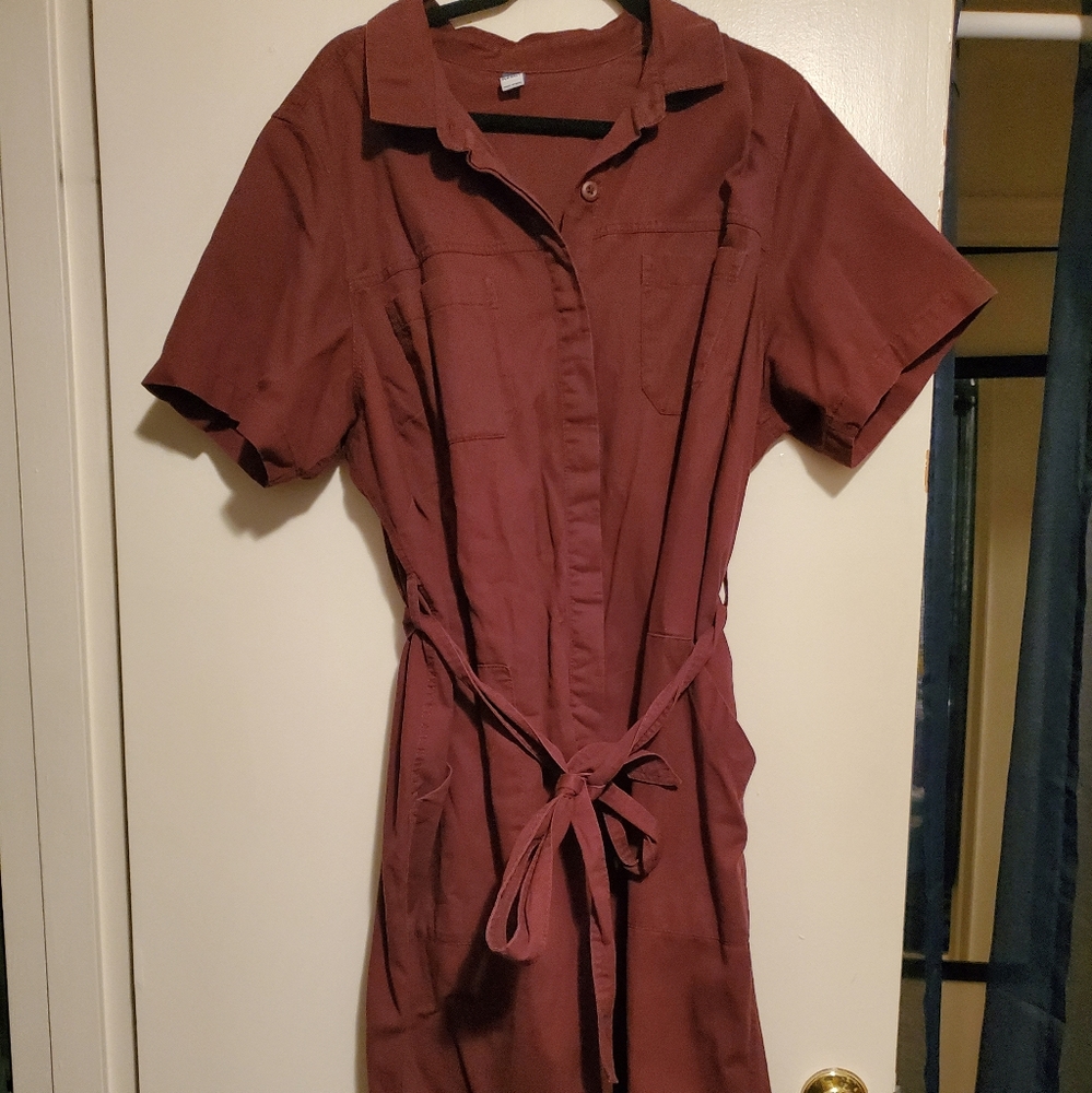 Old Navy Rust Collared Utility Jumpsuit